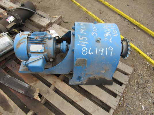 Toshiba/Falk In-Line Motor and Reducer, 3HP, 45 RPM