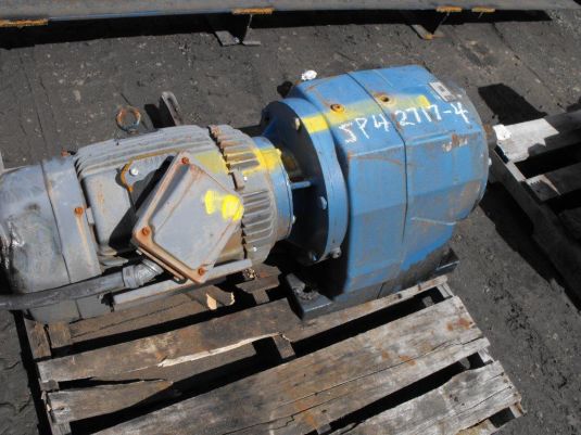 Used Textron/Teco-Westinghouse in line, integral gearmotor. 15HP,50:1 Ratio, 35 RPM