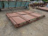 Used Two 8' X 11' Long Powered Green Chain Pull-Out Rollcases